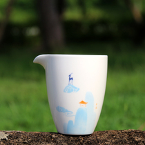 High-end Chinese white hand-painted search for a tea sea white porcelain fair cup Defied glass Gongcup Ceramic Sub-Tea