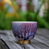 Coarse Pottery Kiln Changing Jun Kiln Purple Gas East to Copper Bottom Cup Personal Color Glazed Ceramic Pint Cup Tea Cup Masters Cup Recommendation