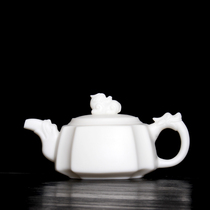 Dehua Goat Fat Jade Plum Blossom Pot White Porcelain Kung Fu Tea Tea China White Teapot Ceramic Large Number Single Pot Tea Maker