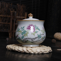 Jinguan kiln tea tank ceramic portable Ru kiln tea tank open piece small tea tank sealed storage 110g pack