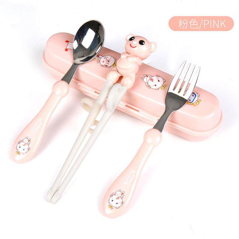  Spoon bowl Children's tableware learn to use one and a half years old 2 years old learn to eat chopsticks plus bowl training female baby 8 years old chopstick box