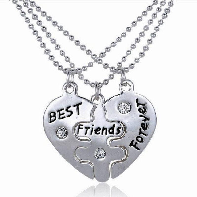 Girlfriend Couple Personal Biathlon Female girlfriends Necklace Girl Trio of student Mori Friendship splicing split One