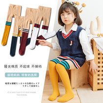 Girls leggings Spring and Autumn Cotton Childrens Pantyhose Stripes College Korean Autumn and Winter Thin Girl Footwear