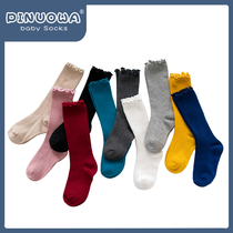 Childrens socks spring and autumn cotton socks girls Middle and big children fungus lace princess socks winter baby socks