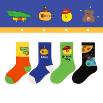 Autumn and winter boys socks spring and autumn cotton childrens socks thin Korean ins tide socks
