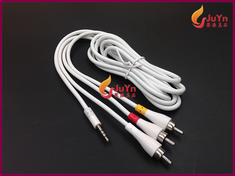 American original 3 5mm to 3RCA Lotus plug 1 point 2 3 AV line audio line transmission line connecting line extension head