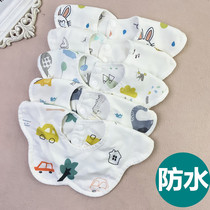 Waterproof baby bib newborn child eating bib baby cotton gauze saliva towel spit milk bib suction pocket