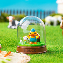 B duck little yellow duck happy pasture series blind box set of cute scene Tide play doll hand-held complete set