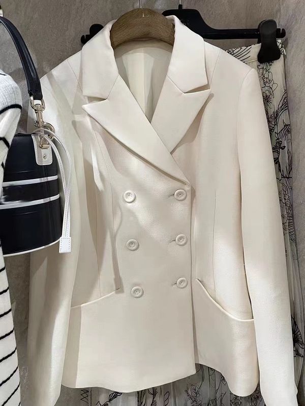 Early Spring Classic Silk Wool Suit Short Jacket Slim Fit Tall and Slim Double Row Classic Lapel Suit