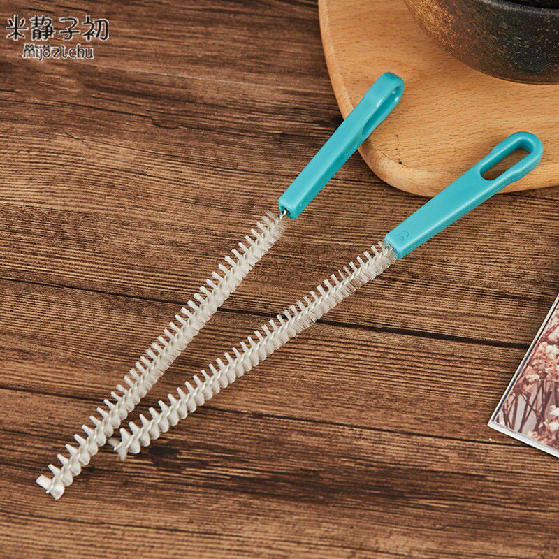 Bottle sucker brushed small number cleaning brush tea set Pacifier Straw Brush Slim oil jug Small slit baby bottle suit-Taobao