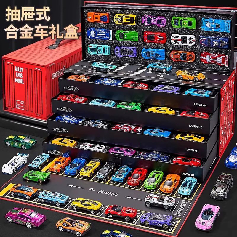 Alloy Children's Toy Car Set, Small Cars for Babies Aged 1 to 3, Educational Toys for Boys, 2 Racing Mini Car Models