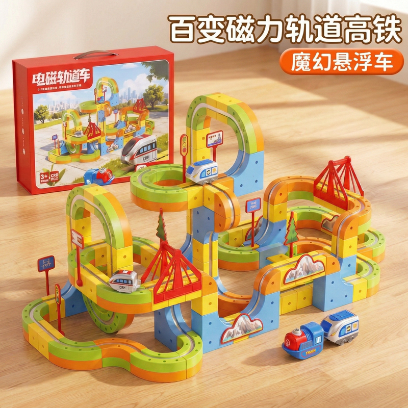 Magnetic Building Blocks Track Car Magic Transformation Boys' Toys Educational Girls' Birthday Gift Assembly 2026 New Model