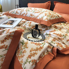 Вышивка Хунань 轻奢磨毛长绒棉四件套全棉秋冬加厚保暖床单纯棉被套床笠床上用品 OTHER