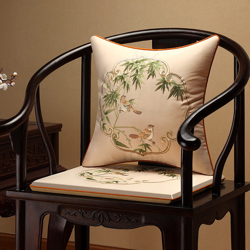 New Chinese chair cushion solid wood chair cushion tea chair cushion?Chair Cushion Red Wood Circle Chair Taiki Chairs Tea Table Tea Table Mat