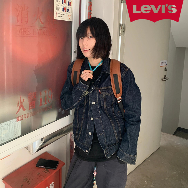 Levis Women's American Retro Loose-Fitting Stylish Original Color Denim Jacket Unisex 24766-0001 Levis Women's American Retro Loose-Fitting Stylish Original Color Denim Jacket Unisex 24766-0001