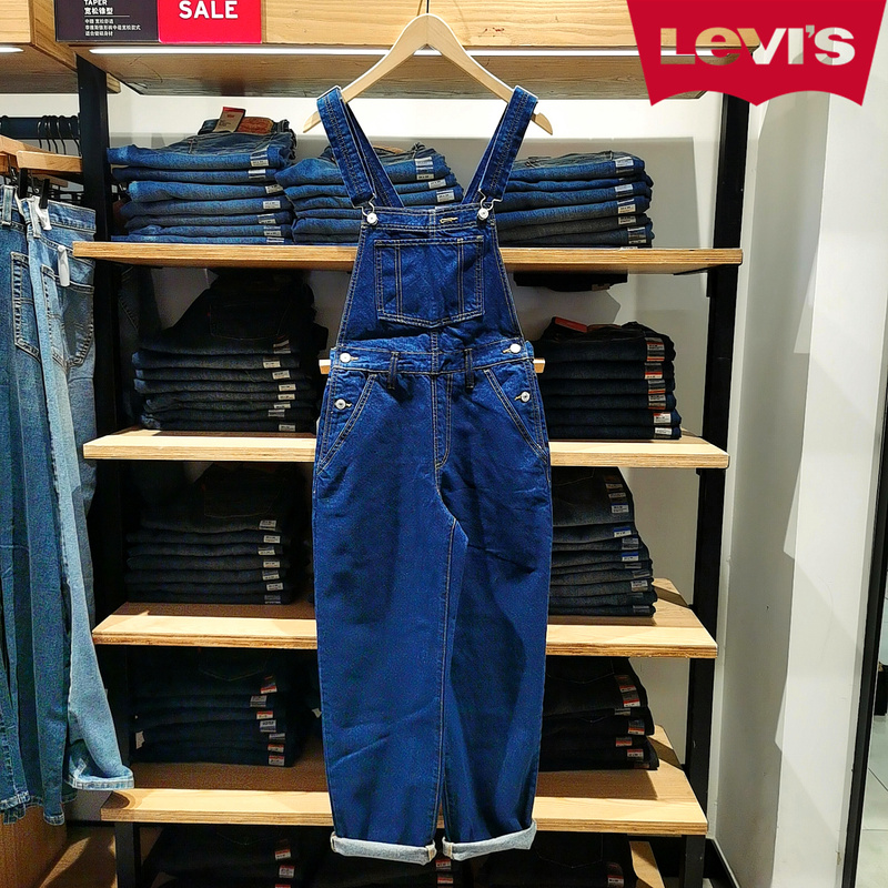 Levis Women's Baggy Dad Style Mid-Waist Blue Loose Strap Jeans 52108-0003