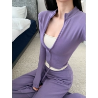 Сиреневый (топ с воротником-стойкой и капюшоном)