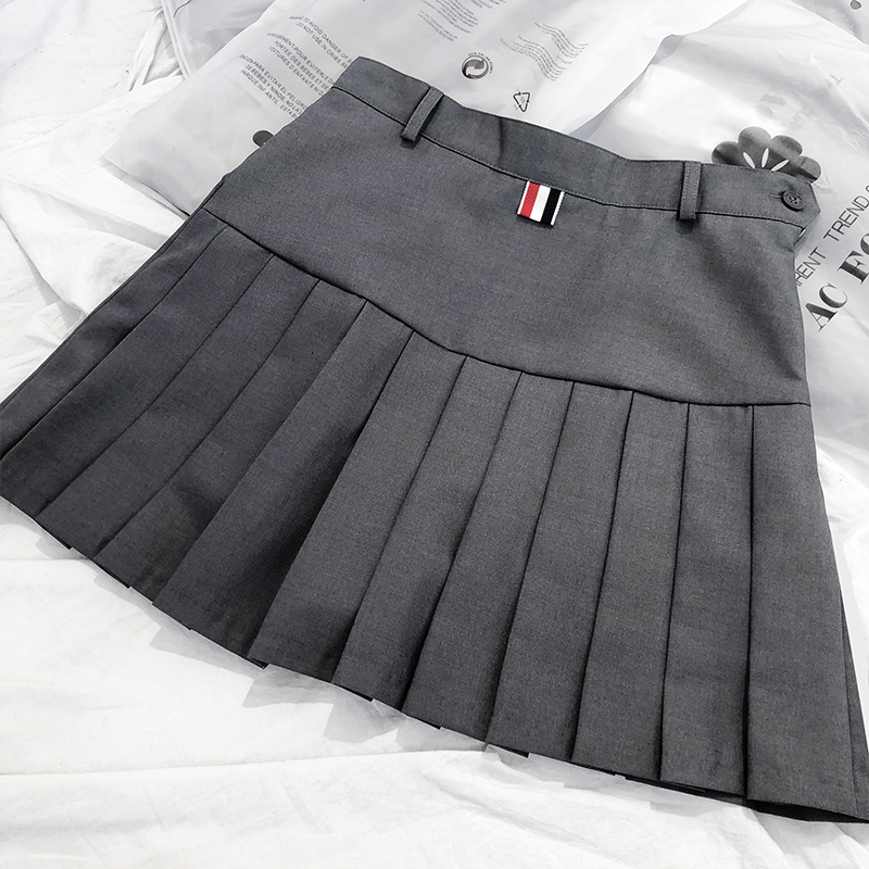 European and American versatile college style high-waisted suit material tb pleated skirt women's early spring and autumn A-line skirt skirt short skirt pants tide