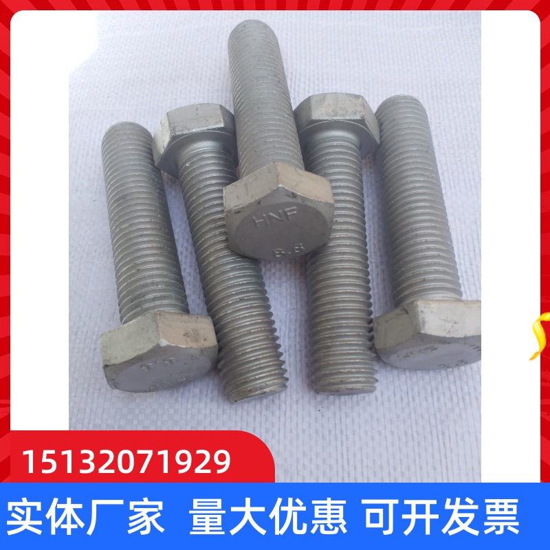 8 8 grade high strength hot-dip galvanized external hexagonal bolt power iron tower guardrail screw rod M20 * 40 * 50-300 suit