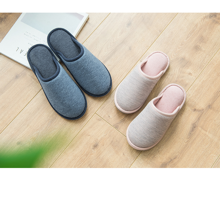 Điều chỉnh tuyệt vời Phong cách Nhật Bản đơn giản mùa đông nhà đôi dép bông dày nam ấm áp và phụ nữ nhà mềm đáy chống trượt máy giặt dép đi trong nhà giá rẻ
