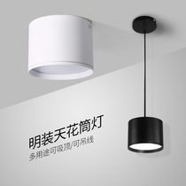 Surface-mounted Downlight led ceiling lamp non-opening small ceiling balcony porch crossing line hanging line shop commercial Black