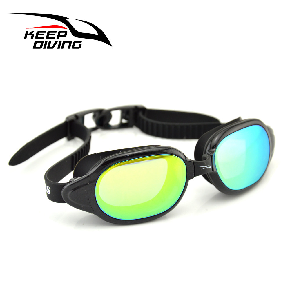 New large frame swimming goggles HD electroplating film anti-fingerprint anti-UV waterproof anti-fog men's and women's swimming glasses myopia