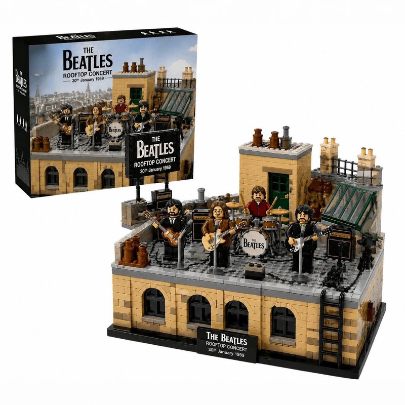 The Beatles Building Block Set Abbey Road Rooftop Stage Rock Merchandise Collectible Display Piece Holiday Gift Concert
