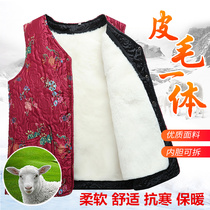 Sheep fur casual wool vest lamb cashmere northeast winter cotton waistcoat shoulder leather wool vest outdoor pure wool