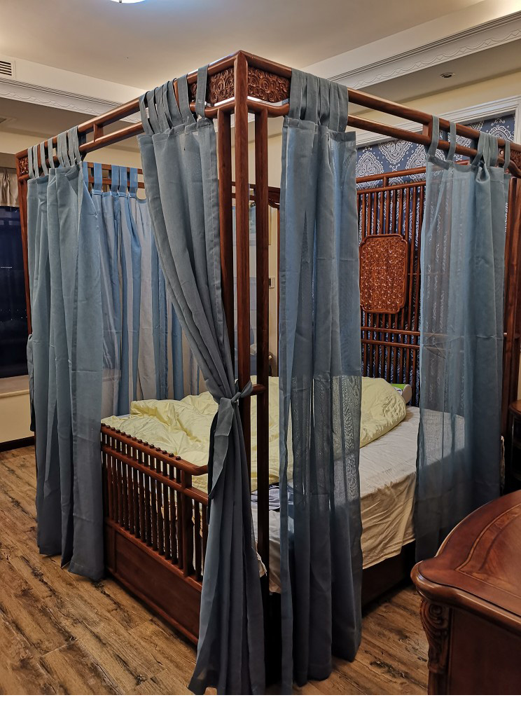 Tuỳ chỉnh bốn cột giường tán lớp vỏ Đông Nam gió Trung Quốc sạn theme American Inn rèm giường lưới tấm màn che manti - Bed Skirts & Valances rèm gỗ phòng ngủ