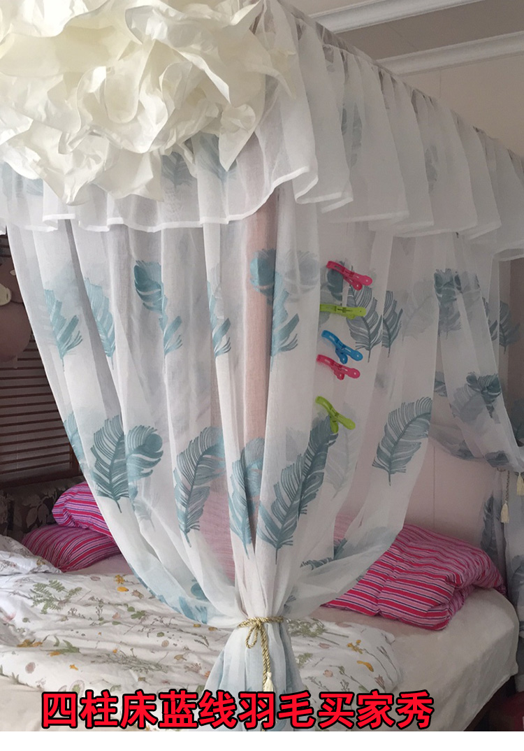 Đông Nam Á và người Mỹ cổ điển theo phong cách Trung Quốc bốn cột giường giường tán lớp vỏ manti chúa tùy chỉnh Mediterranean Hàn Quốc muỗi tấm màn che net - Bed Skirts & Valances rèm ngủ giường tầng
