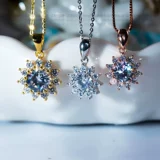 Ожерелье на солнечной энергии, цепочка до ключиц, дизайнерская подвеска, серебро 925 пробы, золото 750 пробы, подарок на день рождения, тренд сезона