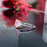 Розовое бриллиантовое квадратное обручальное кольцо, серебро 925 пробы, золото 750 пробы, 3 карат, подарок на день рождения