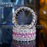 Брендовое обручальное кольцо для принцессы, серебро 925 пробы, инкрустировано бриллиантами, золото 18 карат, европейский стиль, популярно в интернете, на указательный палец