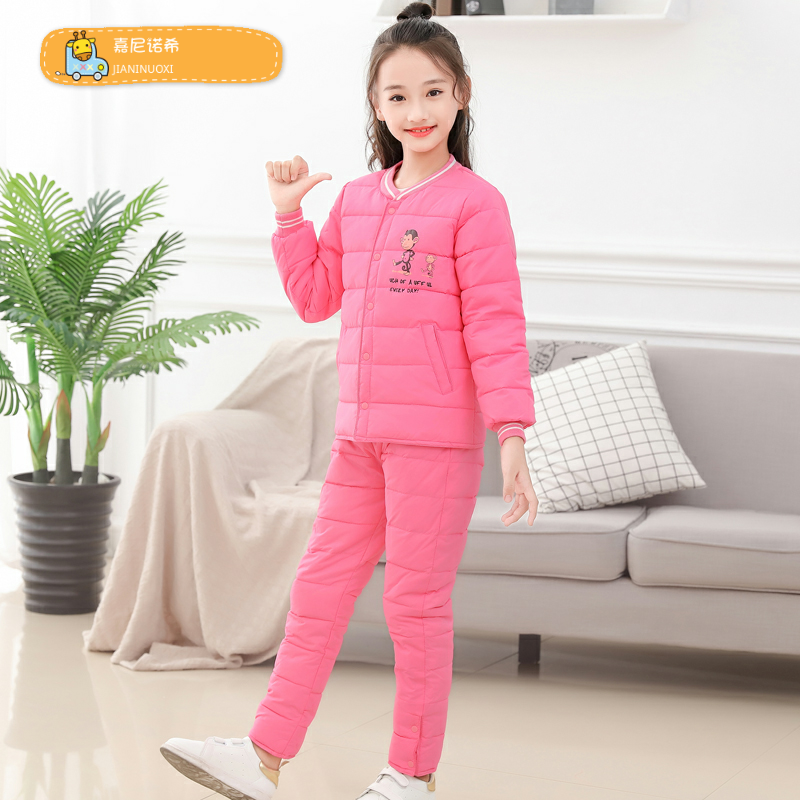 。 2021 autumn/winter clothing new children's down jacket inside the bold boys and girls baby warm two-piece suit inside and outside