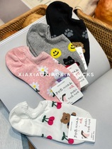 (More than five pairs) Korean imported ladies new summer boat socks cute animal cartoon shallow socks cotton socks