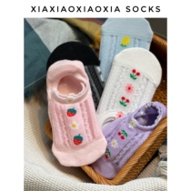 (More than five pairs) Korean imported womens socks summer thin cotton socks instep mesh breathable fruit flower socks