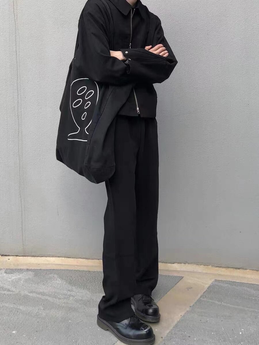 DRKK Japan's high-end microlasi pants 100 hitch a leg long commuter to lean male and female with the same slim trousers-Taobao