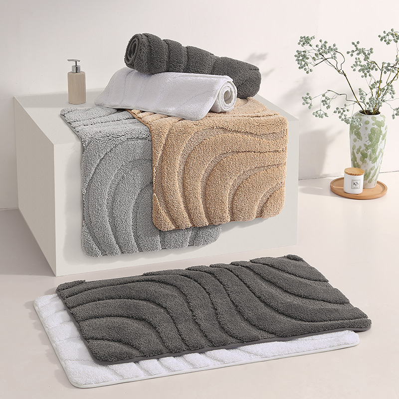 Five-Star Hotel Thickened Floor Mat for Bathroom Entrance, Non-Slip Door Mat for Toilet, Absorbent and Quick-Drying Floor Mat for Bathroom