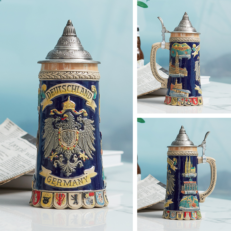 Youyishi ceramic hand-painted German beer cup handmade cup full handmade wine glass water cup creative ceramic cup