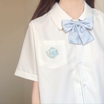 ( Tinjiao )(Little Song Yuwei ) Original Design Day Department jk uniform front-end short-sleeved embroidery white shirt woman