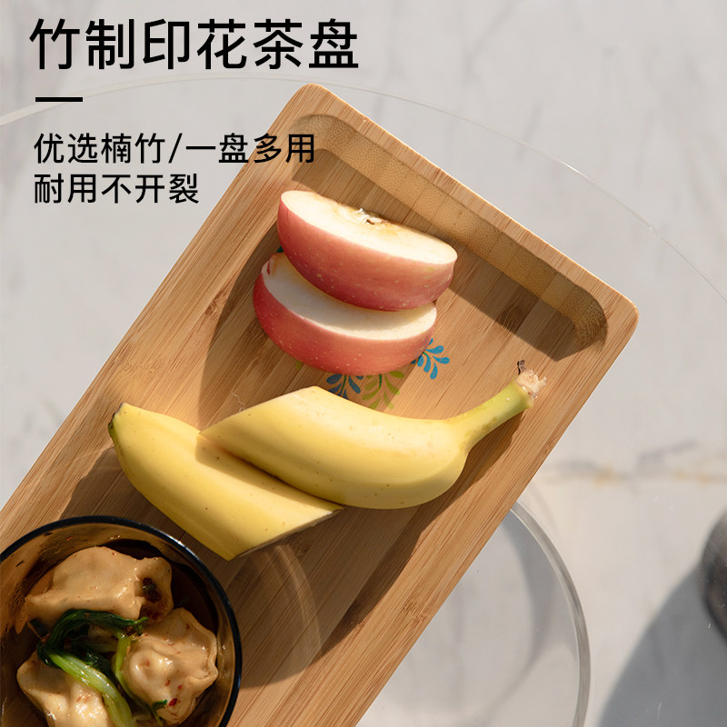 Dried Fruits Fruit Pan Living Room Tea Table Snack Nuts Melon Seeds Pan Home Candy Box European-style Creative Bamboo Wood Care Tray