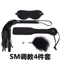 SM секс-реквизит тренировочная рабыня набор из 4 предметов инструменты для наказания маленький кнут затемняющая маска для глаз анальная пробка хвост