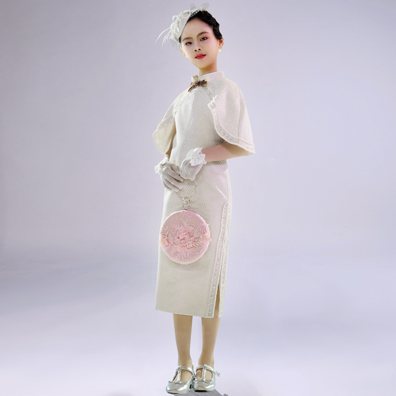 Children's Gown Models Walking Show Wave Qipao Dress Guochao Girl China Wind Classical Acting Out Little Girl Evening Gown-Taobao