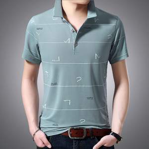 中年男士冰丝体恤新款POLO衫