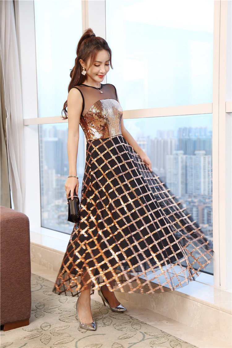 明星同款晚礼服2023新款秋装宴会名媛亮片连衣裙聚会派对小礼服裙详情3