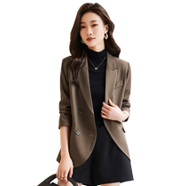 Olive Color Suit Jacket Woman Fall 2023 New Korean Version Fashion Casual Senior Lady West Suit Jacket automne