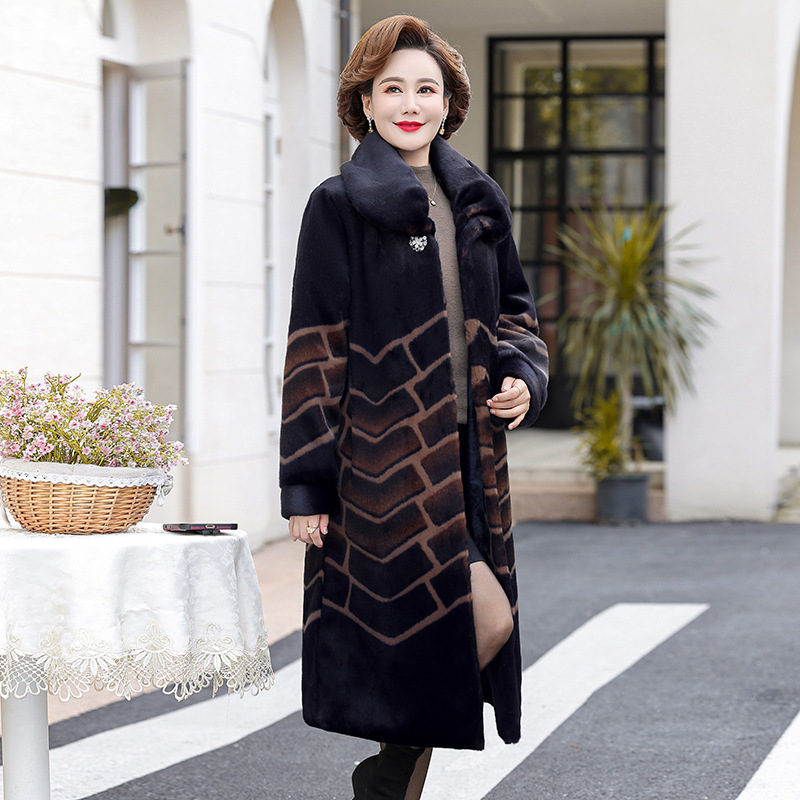 25 New Styles of Mink Fur Coats for Mothers, Stylish Long Mink Velvet Coats, Winter Clothing for Middle-Aged and Elderly Women