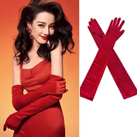 Красные длинные перчатки, 55см