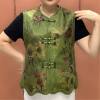 Mercerized fabric buckle vest for middle-aged and elderly people