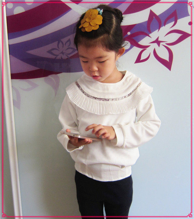 Chemise fille à manche longue en coton - Ref 2085927 Image 10